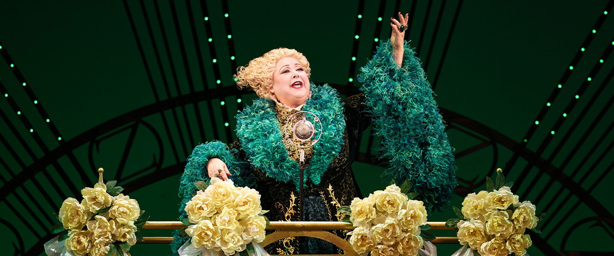 Sharon Sachs as Madame Morrible in WICKED | Photo by Joan Marcus