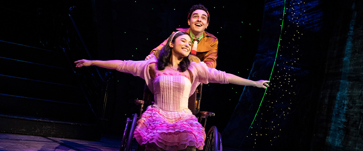 Tara Kostmayer as Nessarose & Kyle McArthur as Boq in the National Tour of WICKED | Photo by Joan Marcus