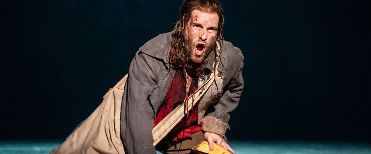 Nick Cartell as Jean Valjean in Les Misérables. Photo by Matthew Murphy & Evan Zimmerman for Murphy.