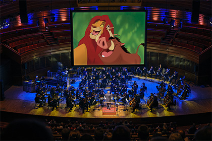The Philadelphia Orchestra playing live to a screening of Disney's The Lion King movie.