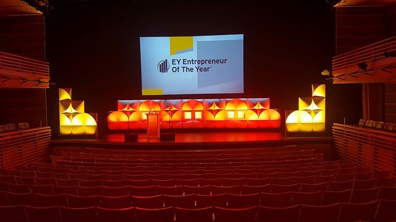 	The Perelman Theater stage is set for the EY Entrepreneur Of The Year Awards gala.