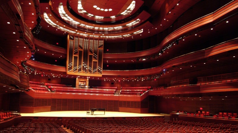 An enormous venue, Verizon Hall features spectacular acoustics and outstanding architecture.