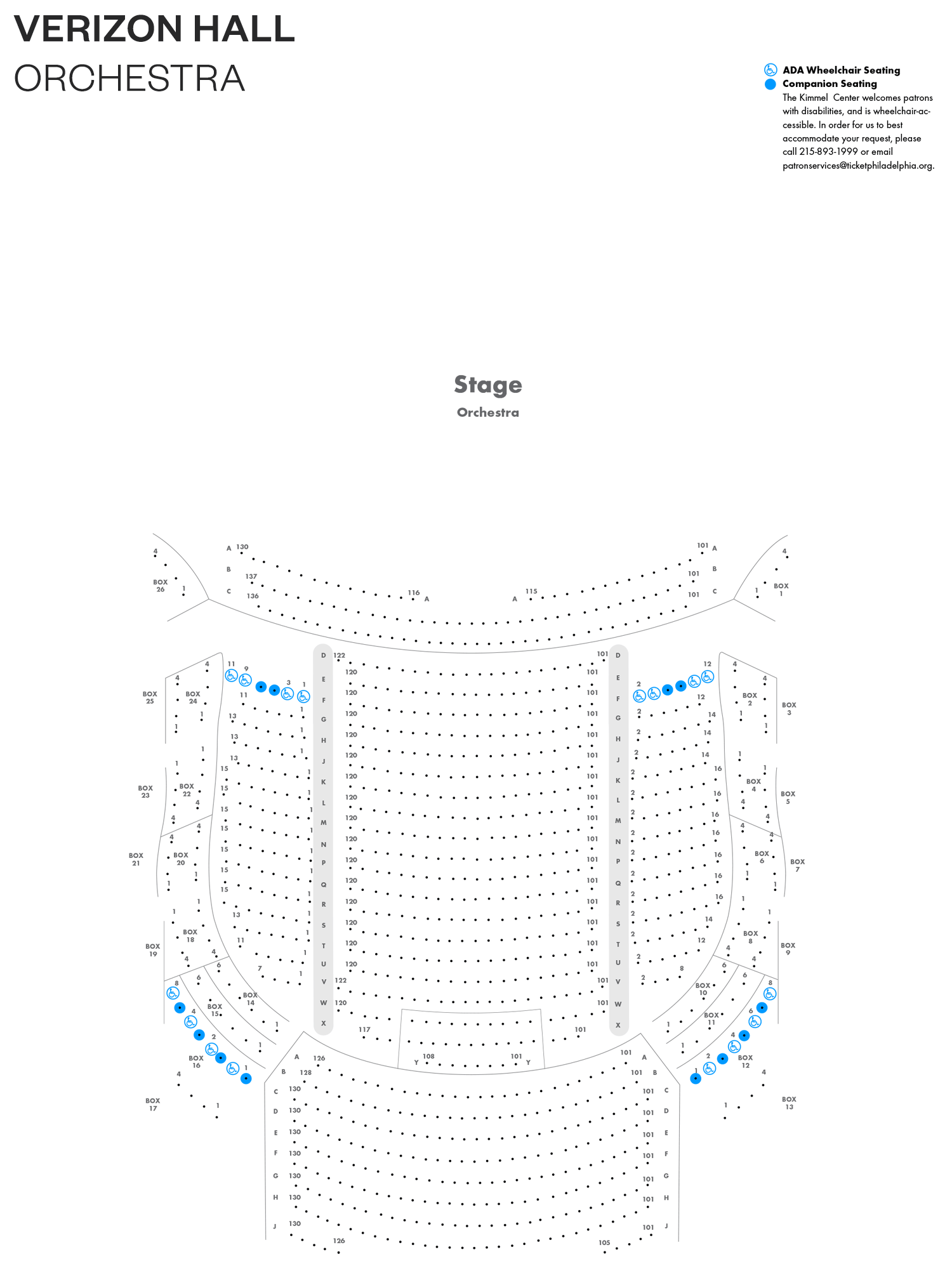 Image of Verizon Hall - Orchestra Level - Seating Chart